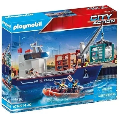 פליימוביל סיטי אקשן - ספינת משא בנמל 70769 Playmobil