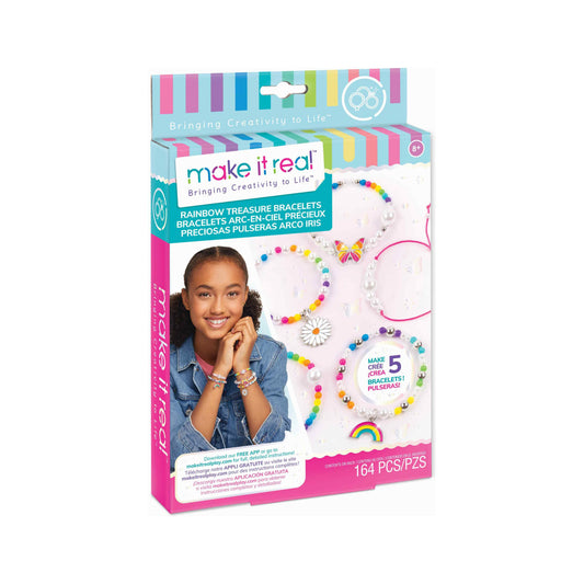 ערכת יצירה צמידי חרוזים בצבעי הקשת - 164 חלקים - Make It Real