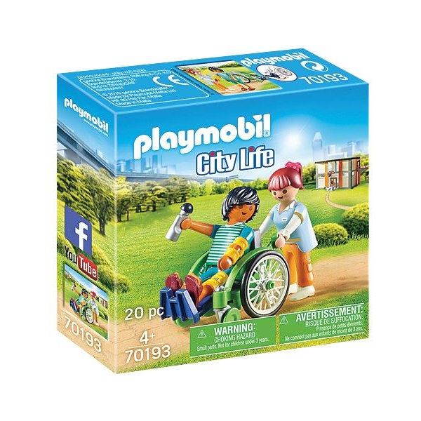 פליימוביל מטופל על כיסא גלגלים 70193 Playmobil