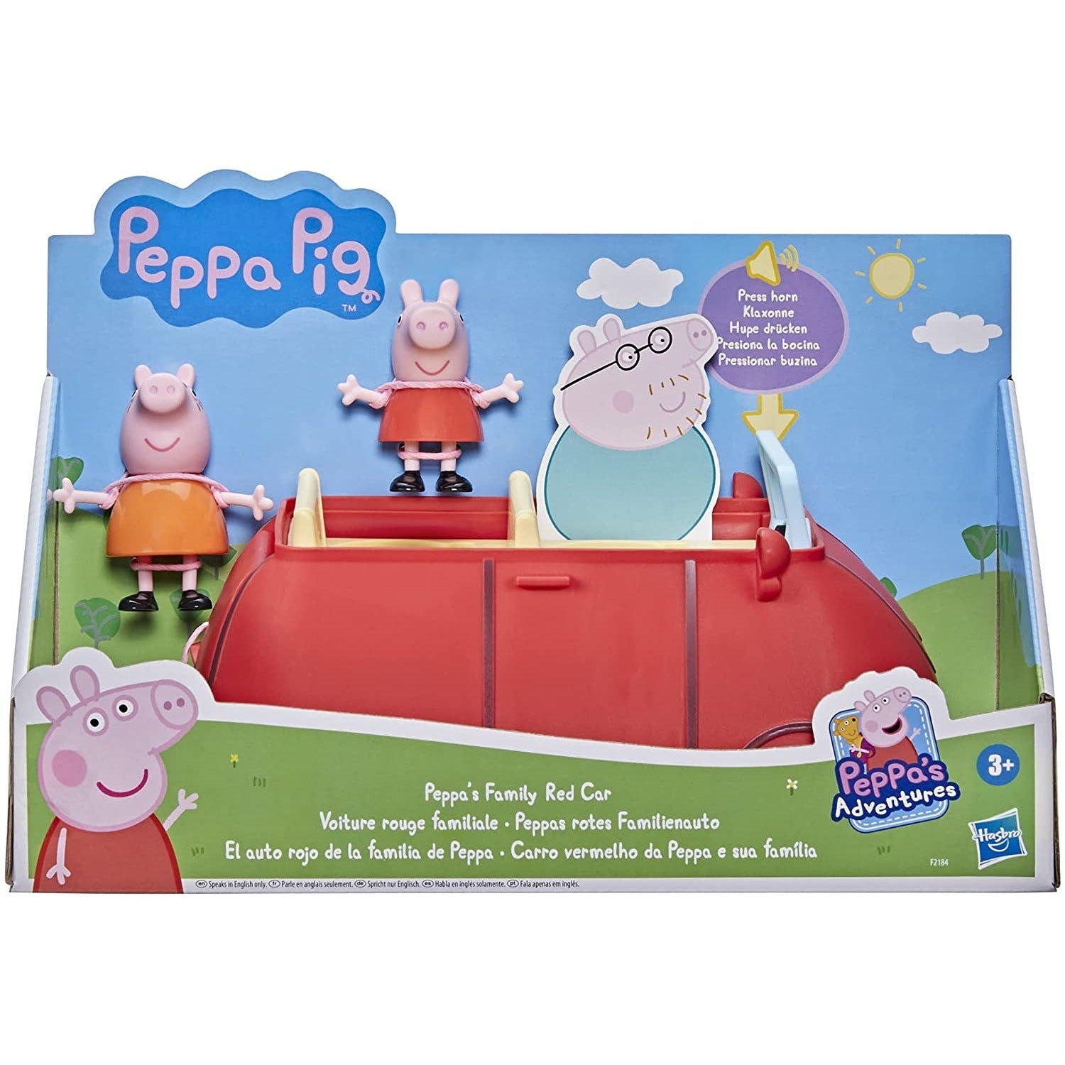 דמות פפה פיג רכב משפחתי אדום PEPPA PIG  