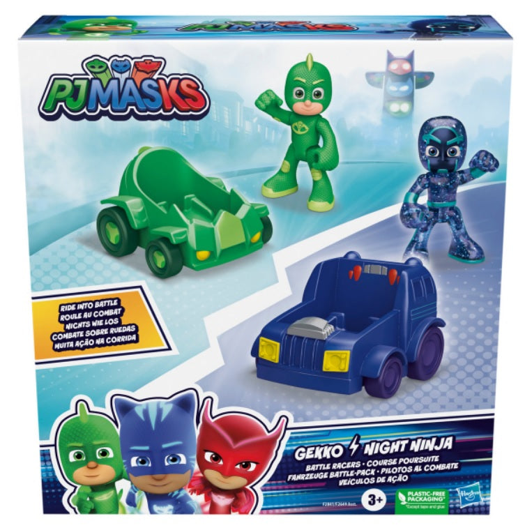 זוג דמויות+מכוניות כוח פי גיי PJ MASKS