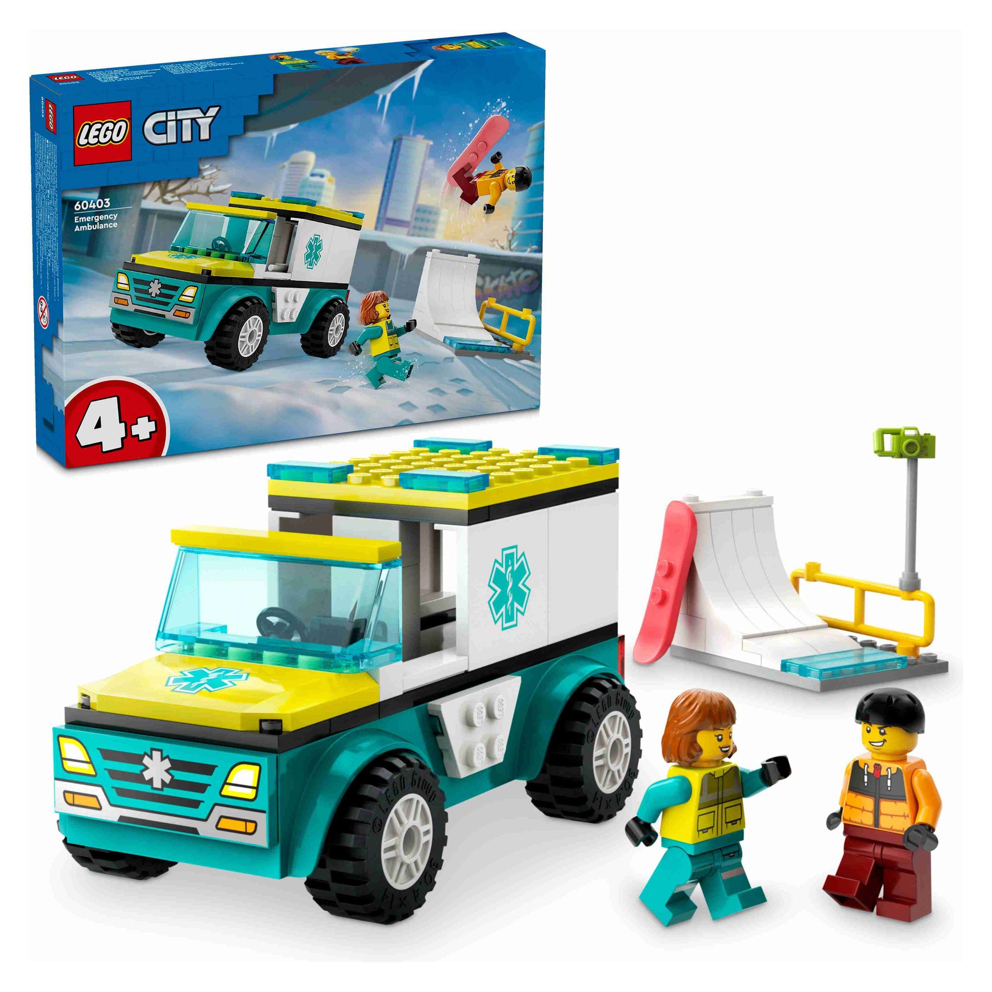 לגו סיטי אמבולנס חירום וגולש סנובורד 60403 LEGO City  
