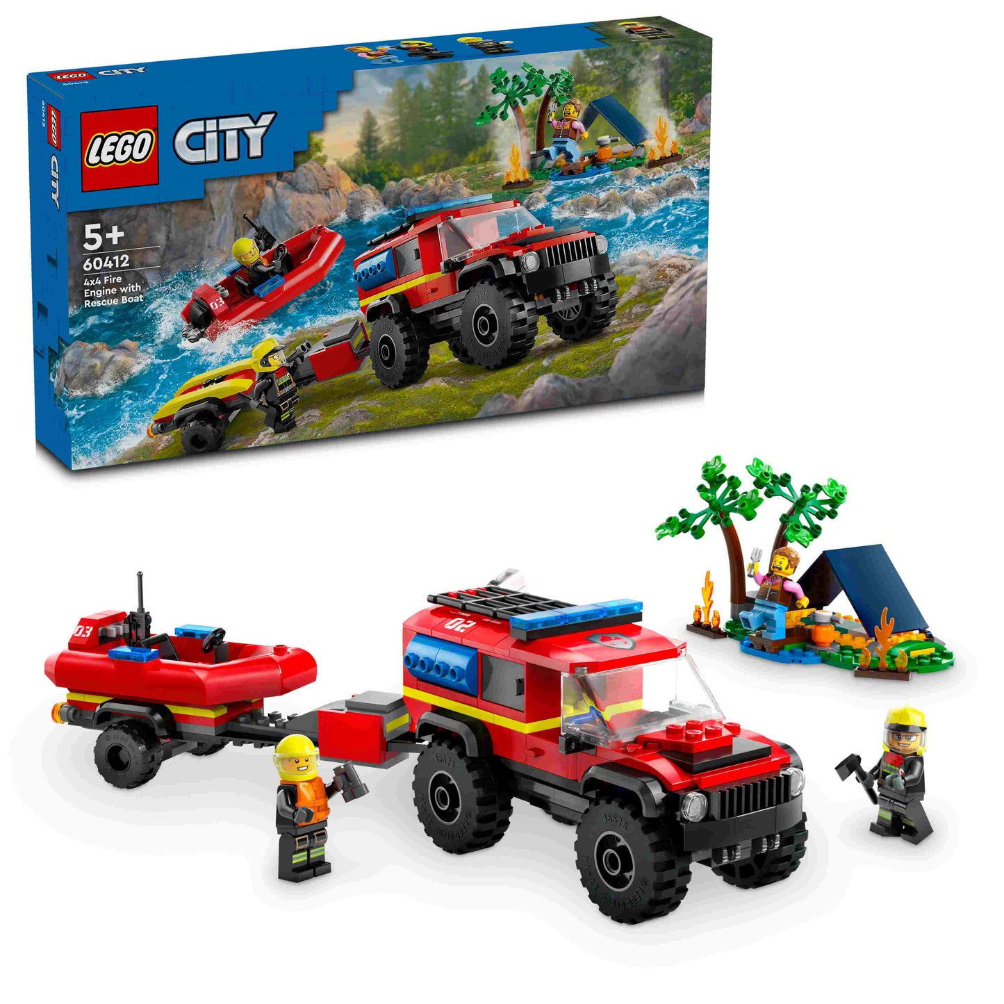 לגו סיטי כבאית 4X4 עם סירת חילוץ 60412 LEGO City